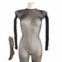 Aca 00 n academique resille noir qualite professionnel danse tenue de scene avec pieds