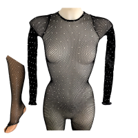 Aca 04 academique resille noir tout strasse sans pieds qualite professionnel de danse tenue de scene