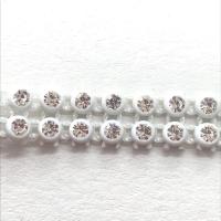 Bande de strass a coudre 3mm blanc strass cristal 2 rangs