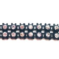 Bande de strass a coudre 3mm noir strass cristal 2 rangs