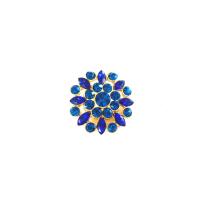 Bouton en strass cristal bleu saphir