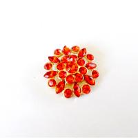 Bouton en strass cristal rouge siam