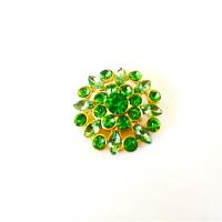 Bouton en strass cristal vert emeraude
