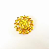 Bouton en strass jaune citrine