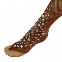 Collant resille avec strass elements sans pied profesionel dark toast caramel toffy gros plan danse spectacle strass2000