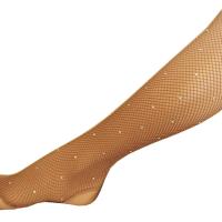 Collant resille sans pieds strasse qualite professionnel pour danse chair suntan