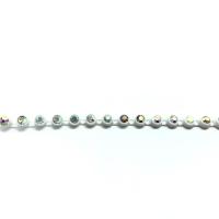 Galon de strass a coudre cristal ab base plastique blanche 3mm