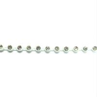 Galon de strass a coudre cristal base plastique blanche 5mm
