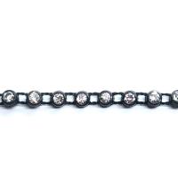 Galon de strass a coudre strass cristal base plastique noir strass cristal 2mm