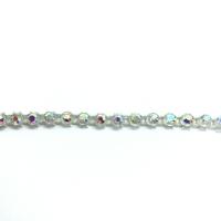 Galon de strass elastique a coudre cristal ab base plastique translucide 3mm