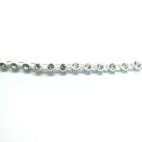 Galon de strass elastique a coudre cristal base plastique blanche 3mm