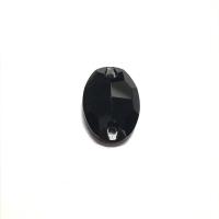 Pierre a coudre en verre cristal noir jet 11 16 8063