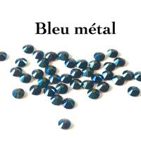 Strass hotfix thermocollant ss20 5mm bleu metal